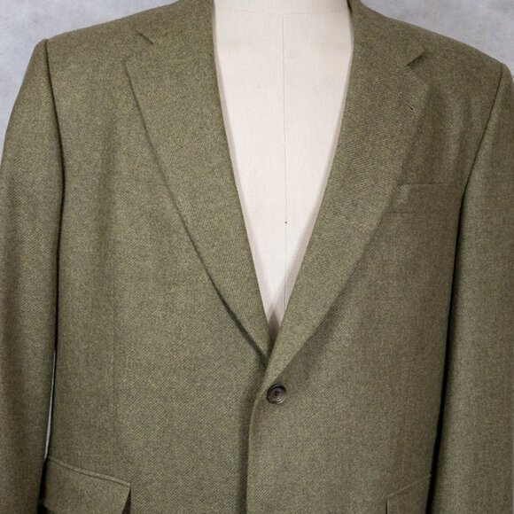 Exquisite Hart Schaffner Marx Gold Trumpeter Cashmere Bespoke Sport Coat 46R